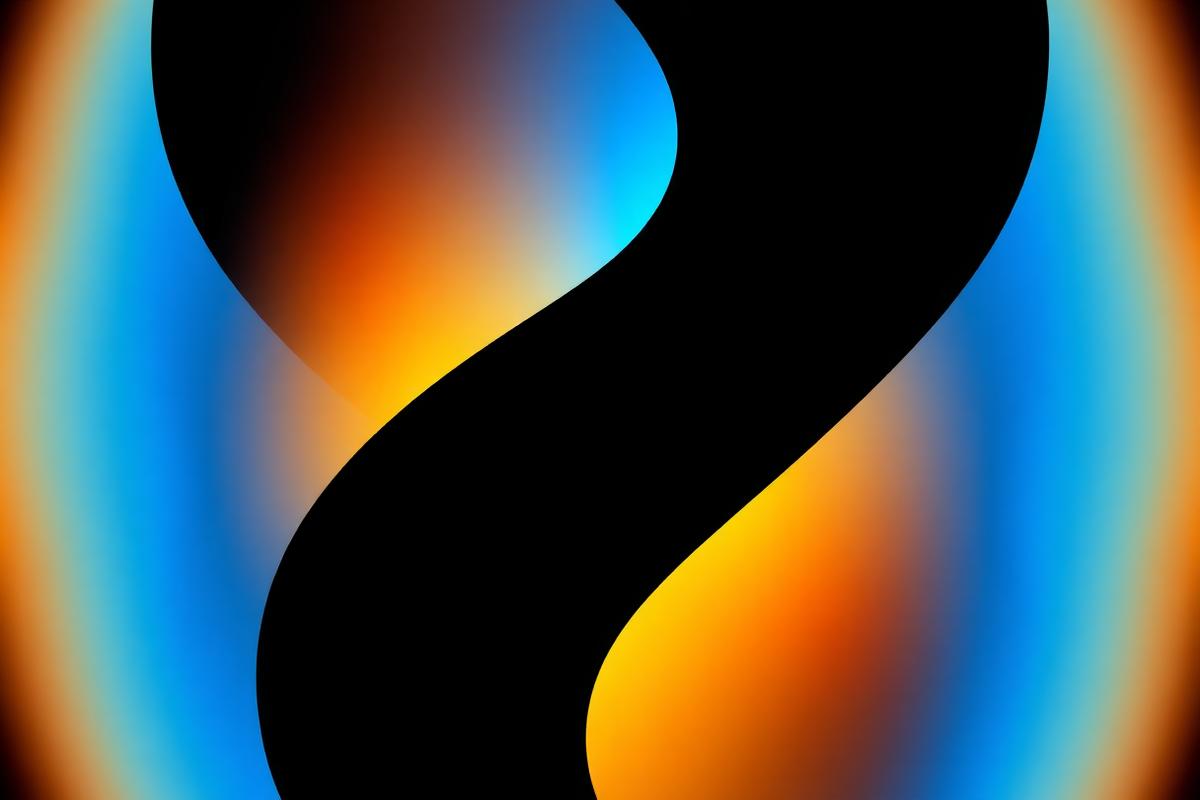 Abstract mirrored gradient graphic representing the twin studio